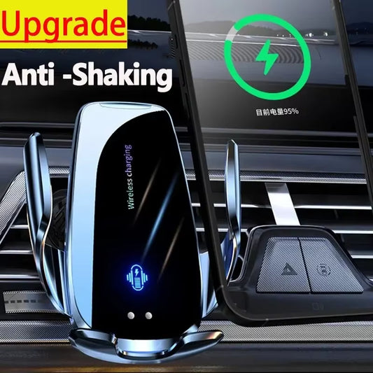 Automatic Wireless Car Charger & Phone Holder - Infrared Induction for iPhone 14/13/12, Xiaomi, Samsung & More