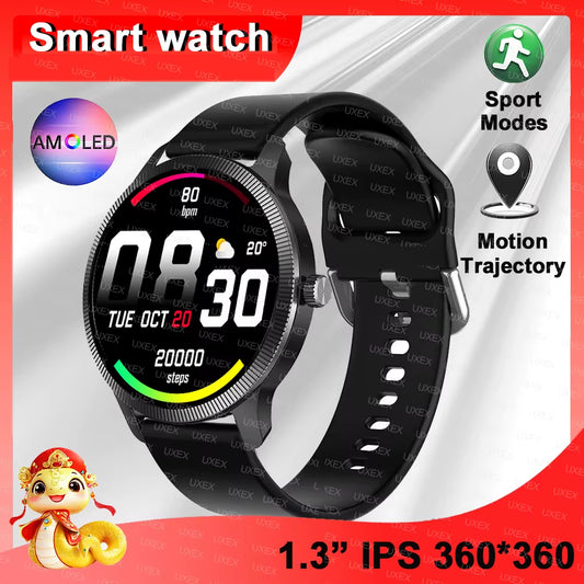 Upgrade Your Style: 2025 New AMOLED Smartwatch for Men - 1.3” HD Display, Health Tracker, Custom Photos & Games - Perfect Today’s Gift!